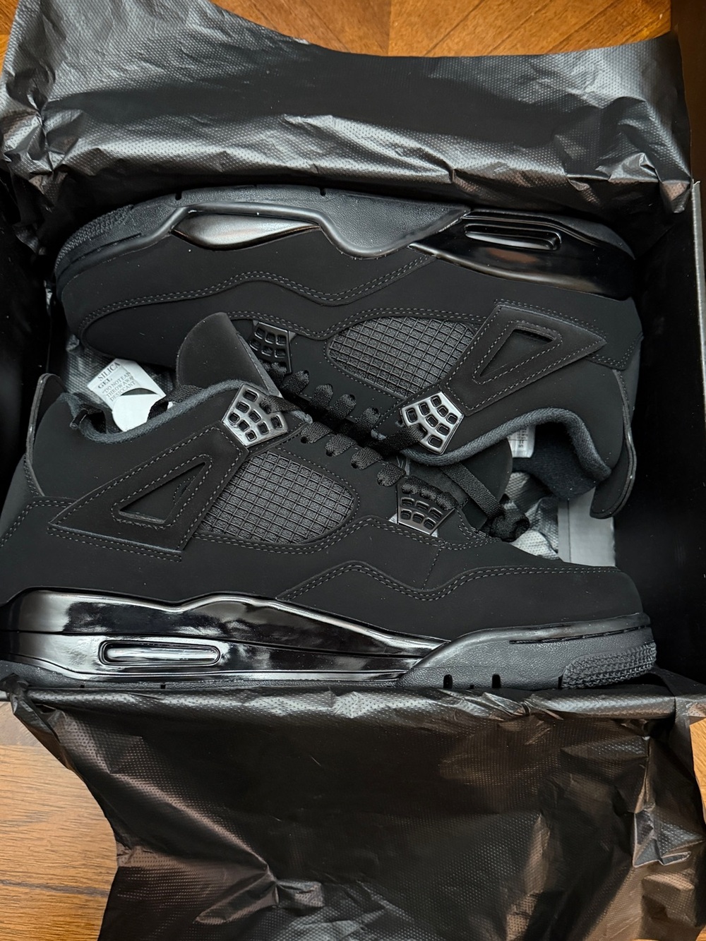 Jordan Men's Black Retro 4 Sneakers